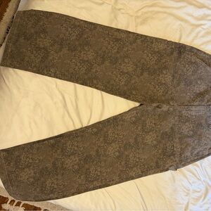 Abercrombie & Fitch Men’s Baggy Workwear Jeans in Green Floral Pattern 36x32